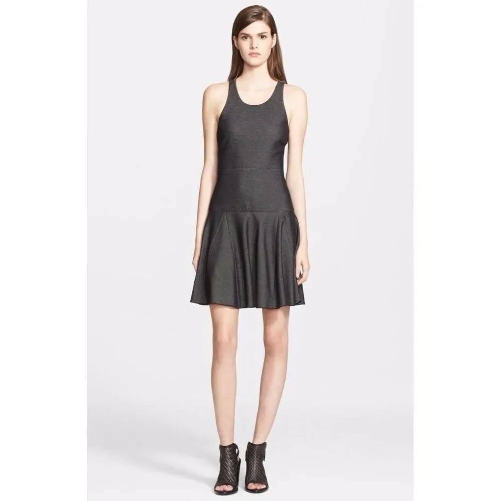 Rag & Bone Enigma Drop Waist Fit & Flare Dress in Black White Dot Size 10